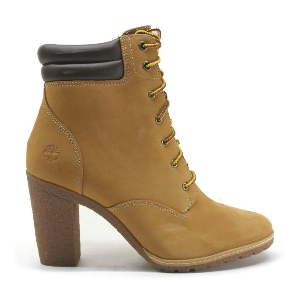 Timberland Wheat Brown Lace-Up Heeled Boots
